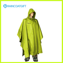 Wasserdichte Polyester PU-Beschichtung Erwachsene Regen Poncho (Rpy-048)